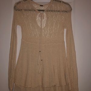 Free people cream knit top